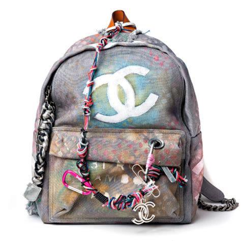 chanel graffiti backpack size.